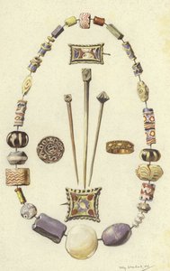 Objetos do antigo assentamento de Dorestad, Holanda